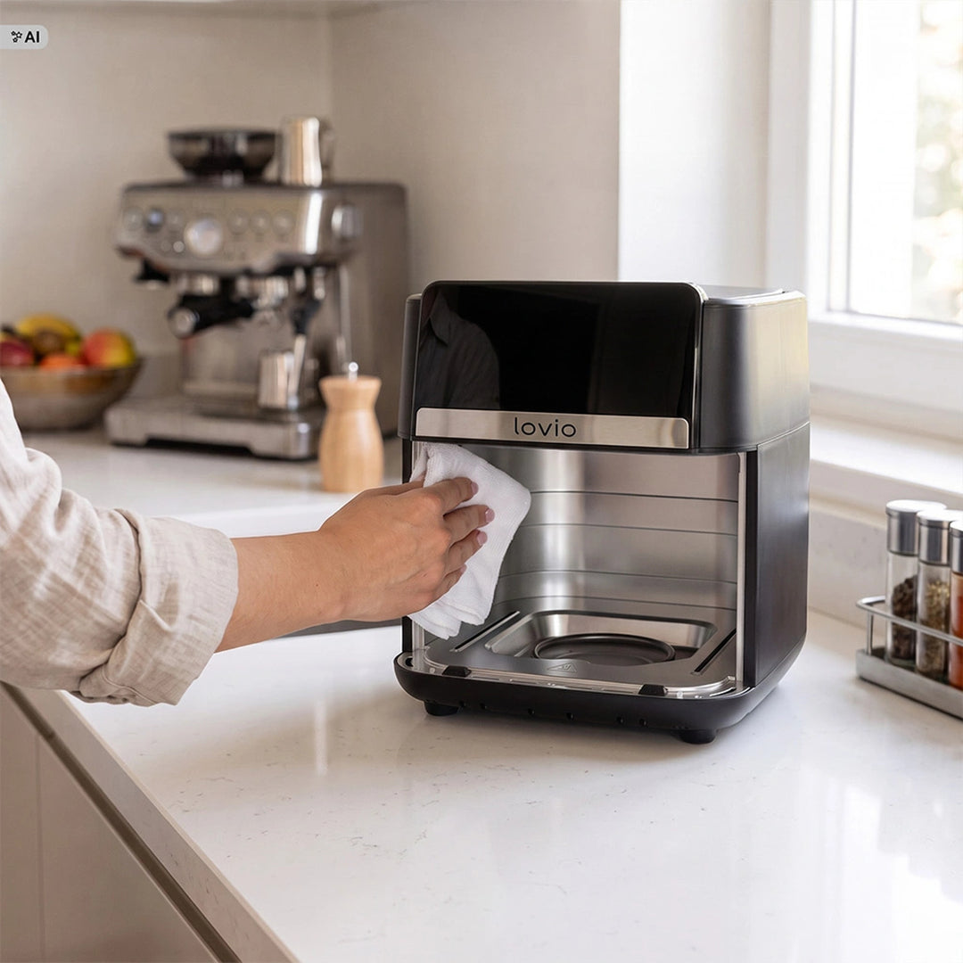 Frytkownica beztłuszczowa air fryer LOVIO DualHeat XXL Ceramic LVAF004BK 9L 2000W czarna