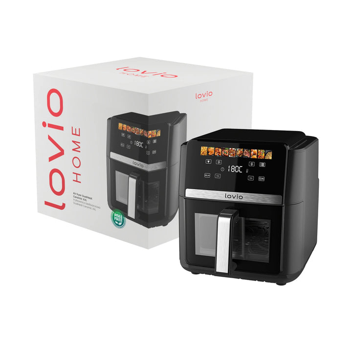 Frytkownica beztłuszczowa air fryer LOVIO DualHeat XXL Ceramic LVAF004BK 9L 2000W czarna