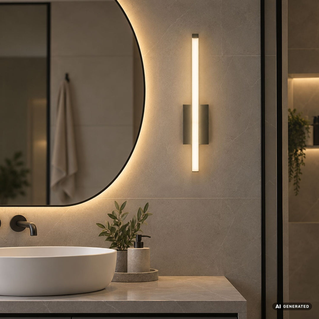 Kinkiet wewnętrzny Tilmann, gunmetal, LED 10W, 550lm, 4000K, H36cm, IP44, dotykowa, 75000