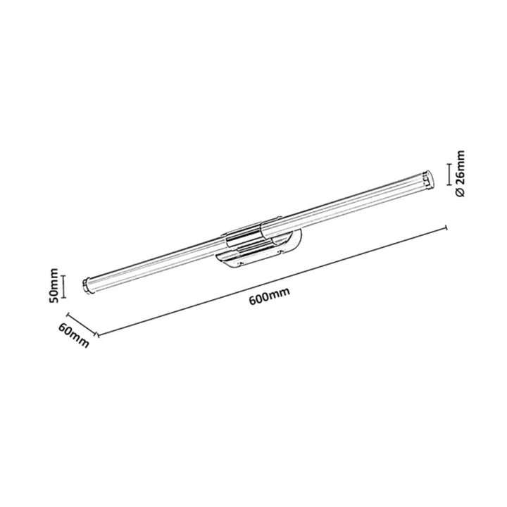 Kinkiet wewnętrzny Tenebra, LED 8W, 1000lm, 4000K, L60cm, IP44, chrom, 75095