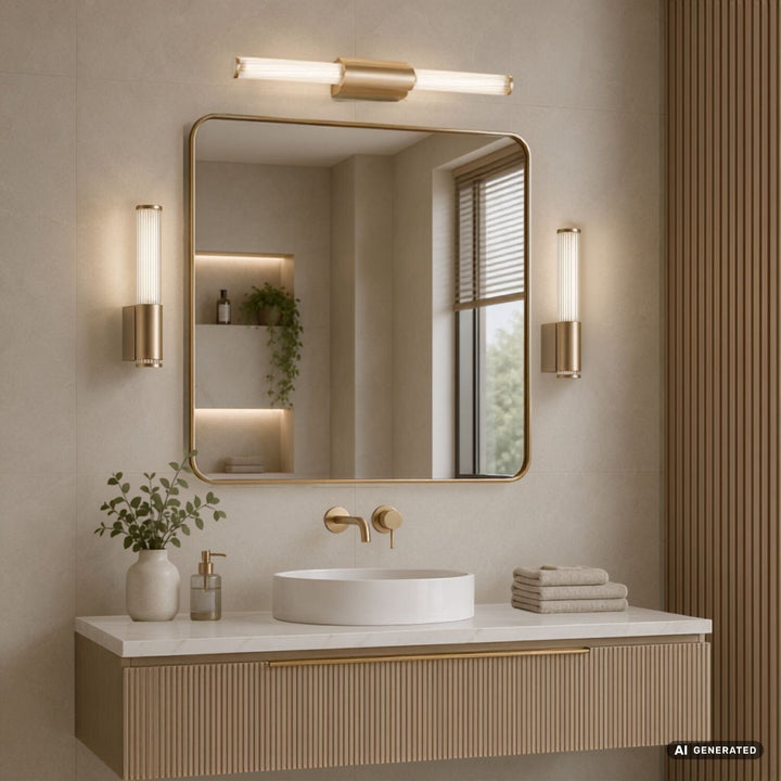 Kinkiet łazienkowy, Calyn, LED 15W, 4000K, 1450lm, L60cm, złoty, IP44, 75105
