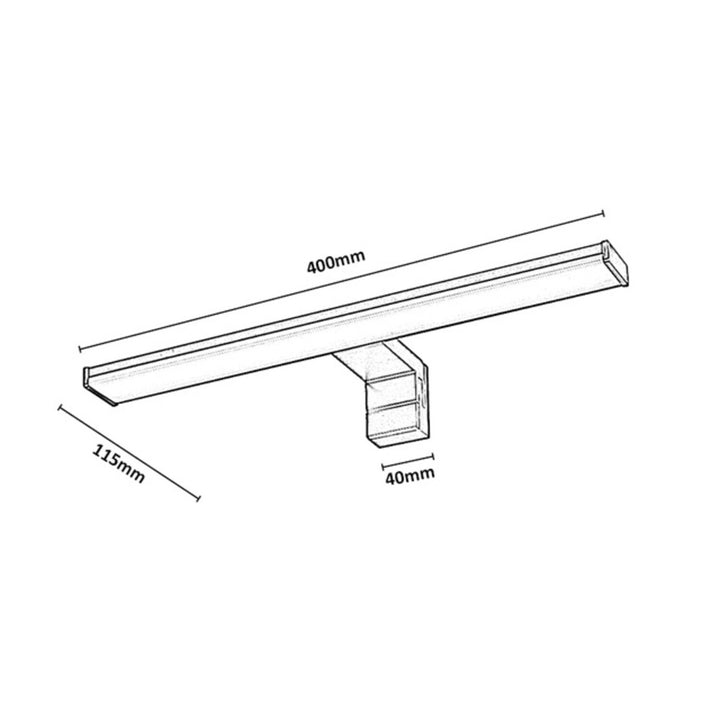 Kinkiet łazienkowy, Seyra, LED 8W, 4000K, 650lm, L40cm, czarny, IP44, 75112
