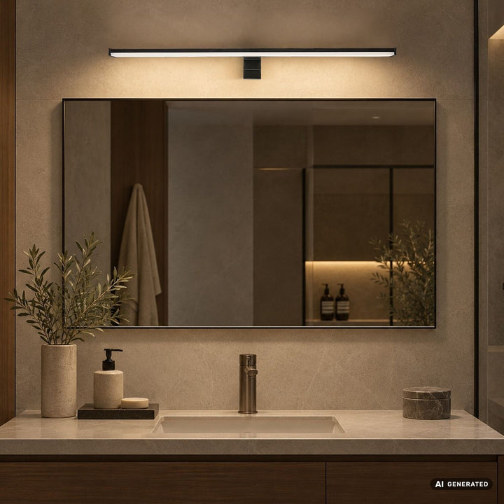 Kinkiet łazienkowy, Seyra, LED 12W, 4000K, 910lm, L60cm, czarny, IP44, 75113