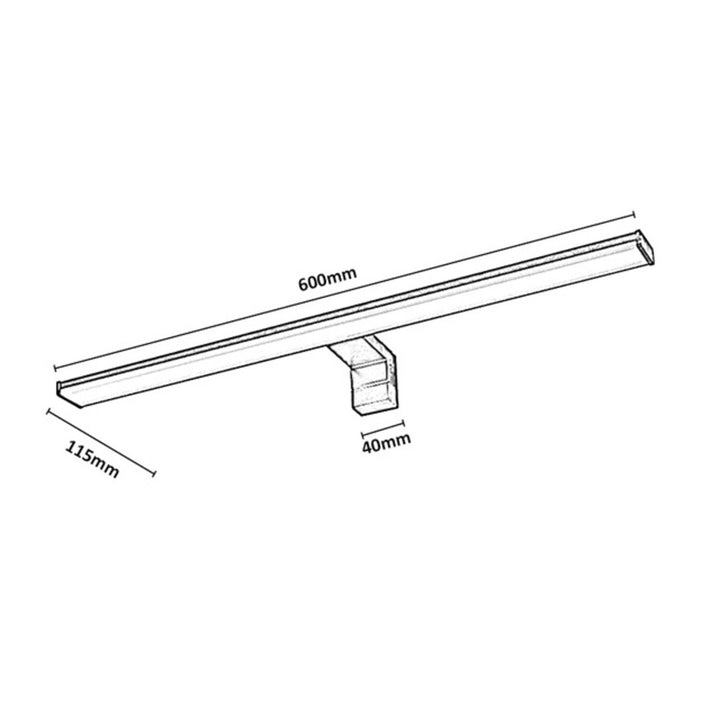 Kinkiet łazienkowy, Seyra, LED 12W, 4000K, 910lm, L60cm, czarny, IP44, 75113