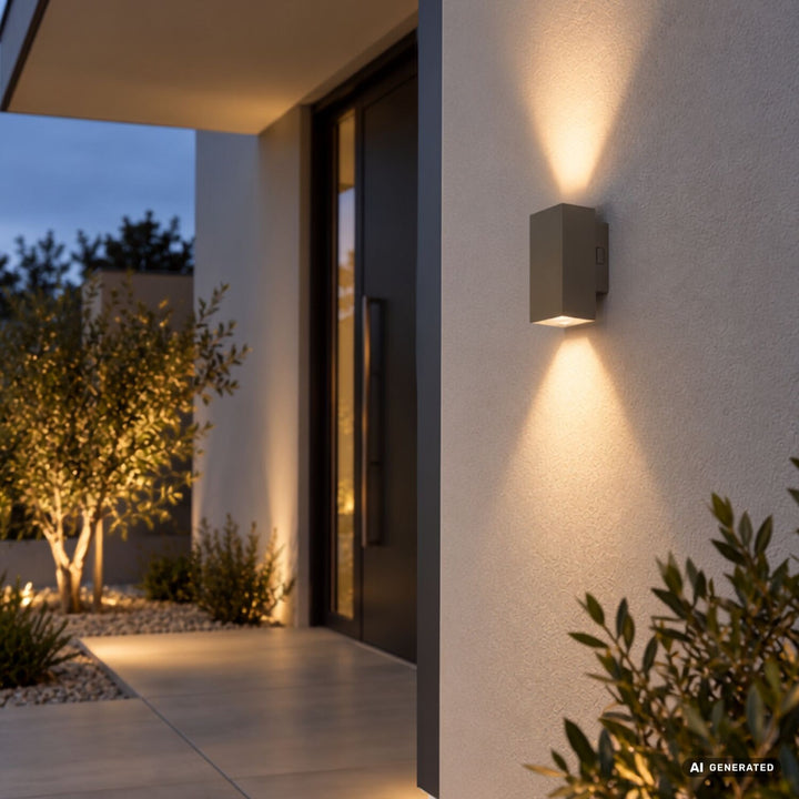 Kinkiet zewnętrzny, Urfa, LED 18W, 1800lm, barwa 2700, 4000, 6500K, H16cm, IP65, szary-beż, 77215