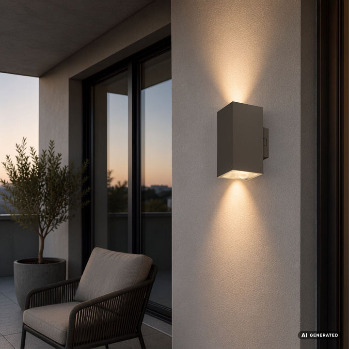 Kinkiet zewnętrzny, Urfa, LED 18W, 1800lm, barwa 2700, 4000, 6500K, H16cm, IP65, szary-beż, 77215