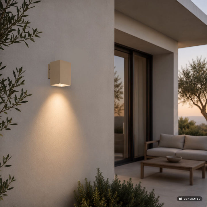 Kinkiet zewnętrzny, Urfa, LED 9W, 900lm, barwa 2700,4000,6500K, H11,5cm, IP65, szary-beż, 77216