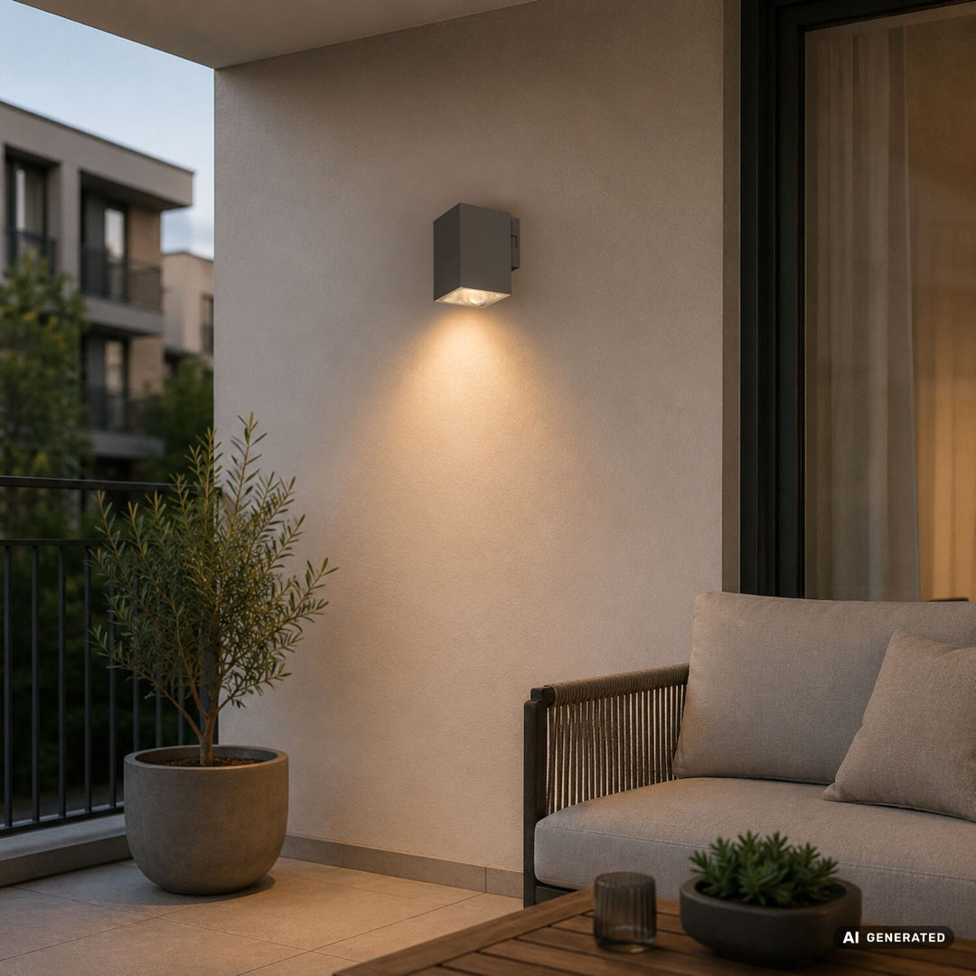 Kinkiet zewnętrzny, Urfa, LED 9W, 900lm, barwa 2700,4000,6500K, H11,5cm, IP65, szary-beż, 77216