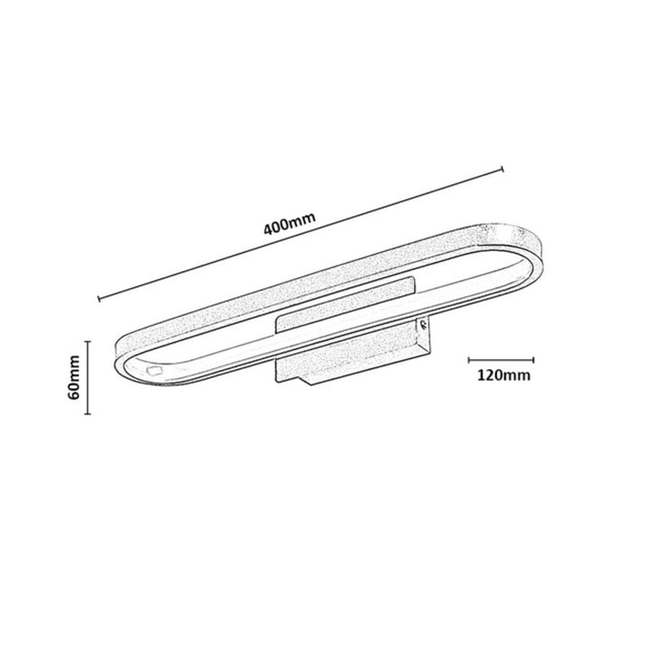 Kinkiet łazienkowy, Odran, LED15W, 1200lm, 4000K, L40cm, gunmetal, IP44, 75114