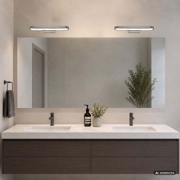 Kinkiet łazienkowy, Odran, LED15W, 1200lm, 4000K, L40cm, gunmetal, IP44, 75114
