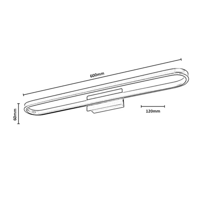 Kinkiet łazienkowy, Odran, LED 18W, 1350lm, 4000K, L60cm, gunmetal, IP44, 75115