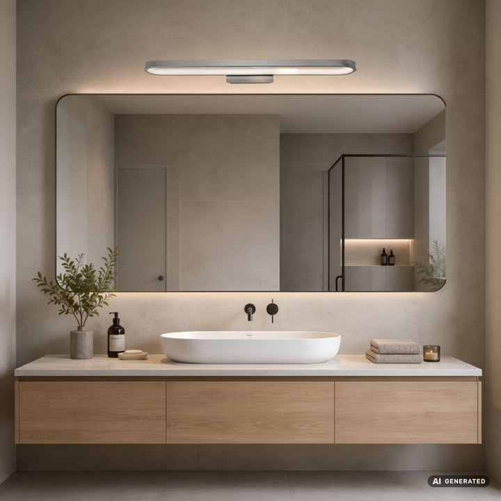 Kinkiet łazienkowy, Odran, LED 18W, 1350lm, 4000K, L60cm, gunmetal, IP44, 75115