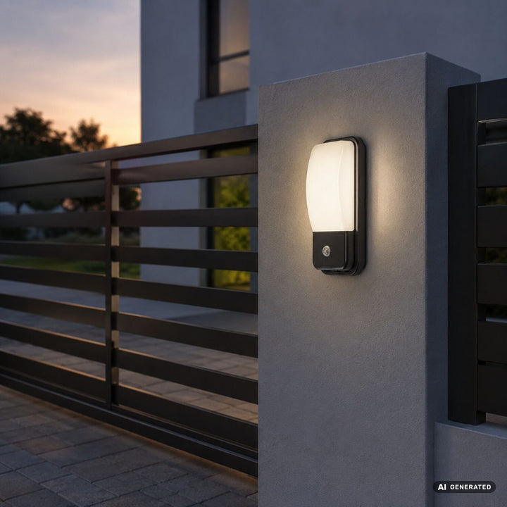 Kinkiet zewnętrzny, Matzen, LED20W, 1860lm, 4000K, H30cm, IP65, czarny, z czujnikiem PIR, 77233