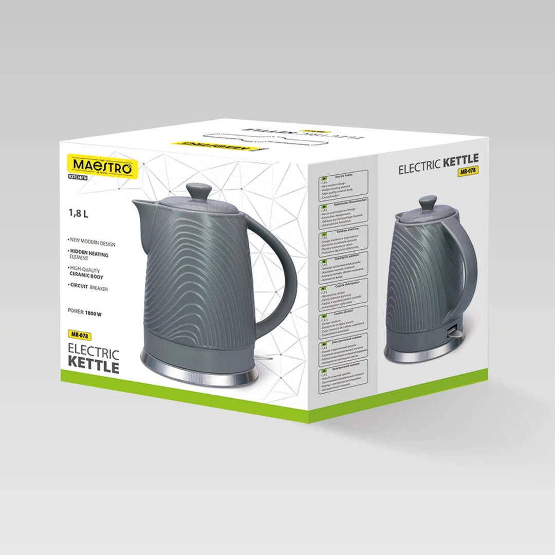 Czajnik elektryczny Maestro, pojemność 1,8L, moc 1800W, funkcja utrzymania temperatury, filtr Anti-Calc, MR-078
