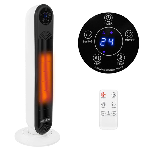 Nagrzewnica Blow, moc 2000W, 3 poziomy pracy, regulacja temperatury, timer, pilot zdalnego sterowania, 44-905#