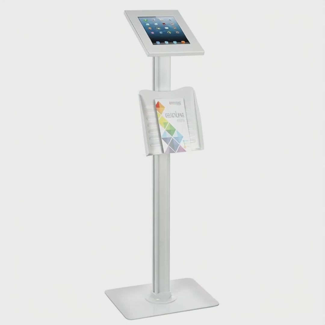 Stojak uchwyt reklamowy do tabletu Maclean, podłogowy z blokadą, 9.7”/10.2” iPad, 10.5” iPad Air/iPad Pro, 10.1" Samsung Galaxy Tab A (2019), MC-724
