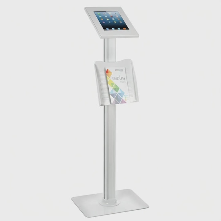 Stojak uchwyt reklamowy do tabletu Maclean, podłogowy z blokadą, 9.7”/10.2” iPad, 10.5” iPad Air/iPad Pro, 10.1" Samsung Galaxy Tab A (2019), MC-724