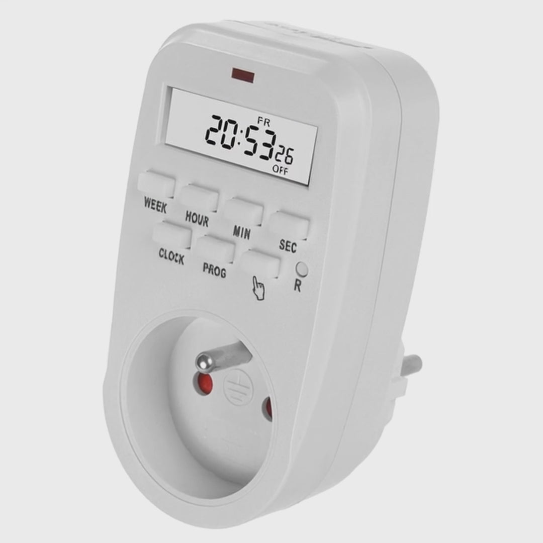 Włącznik czasowy - timer cyfrowy GreenBlue, max. obciążenie 16A, IP20, GB362 E