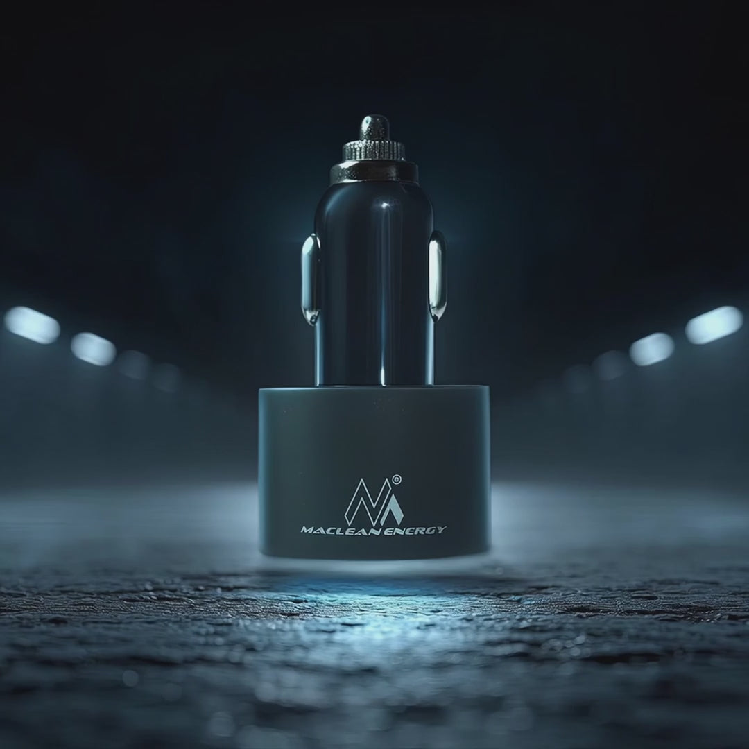 Ładowarka samochodowa Maclean, Lightning spiralny, 2xUSB, 5.2A, 1.8m, MCE76