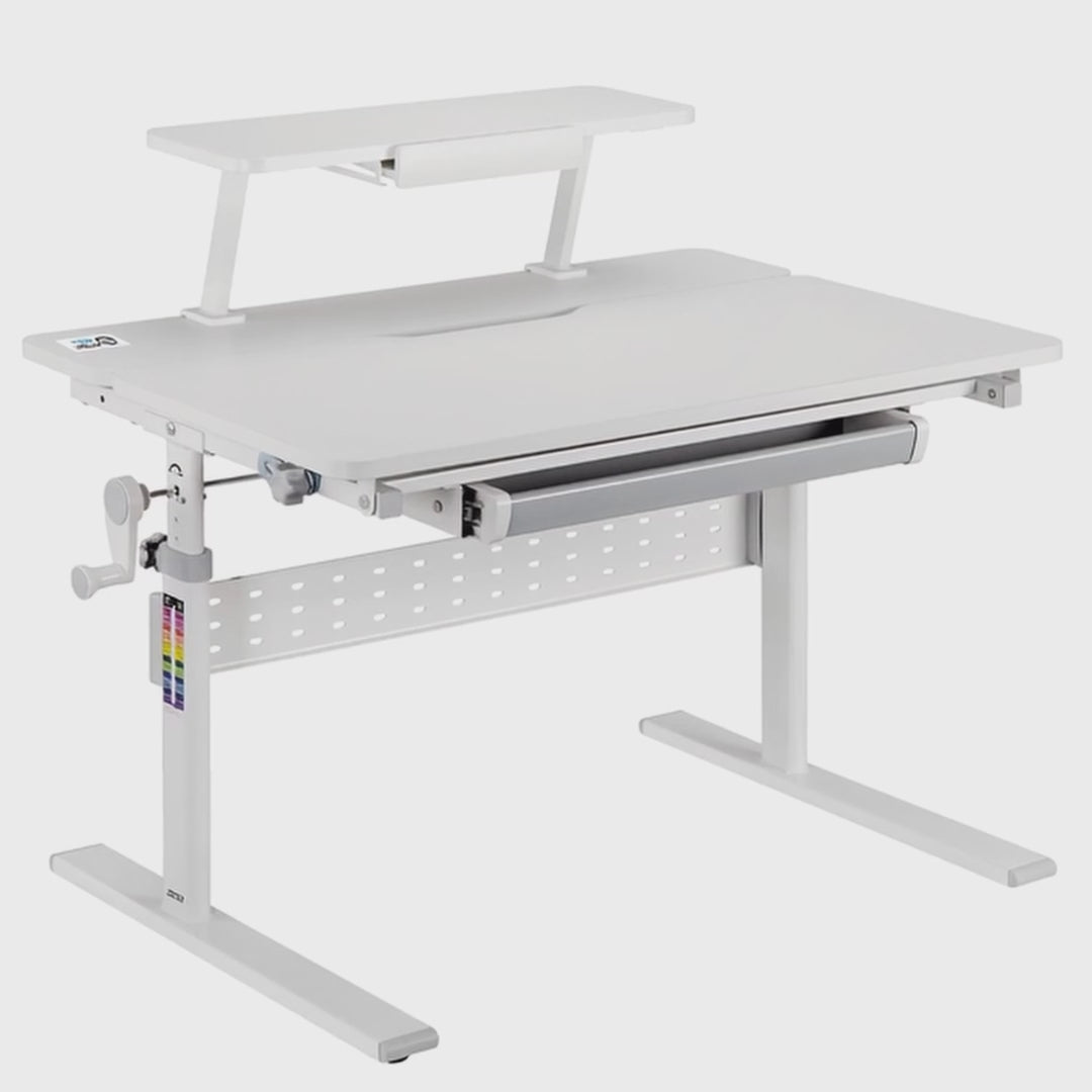 Biurko dla dzieci Ergo Office, z regulacją wysokości, szare, max 40kg,900x600mm, ER-483