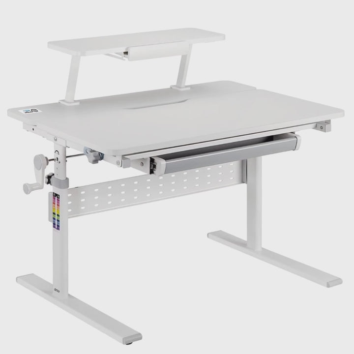 Biurko dla dzieci Ergo Office, z regulacją wysokości, szare, max 40kg,900x600mm, ER-483