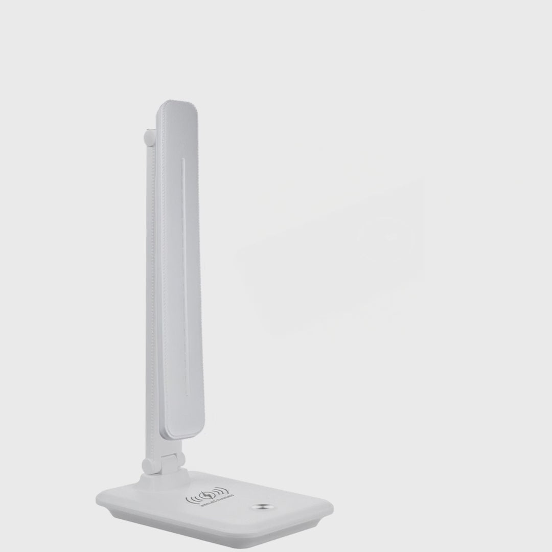 Lampka biurkowa LED Maclean, max. 9W, 220-240V AC, możliwość zmiany barwy, ściemnialna, ładowarka bezprz., 450lm, MCE616 W