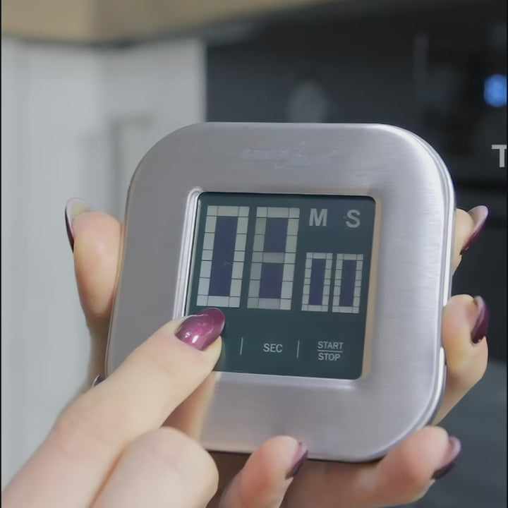 Cyfrowy timer, stoper, minutnik GreenBlue, magnetyczny z dotykowym ekranem, GB524