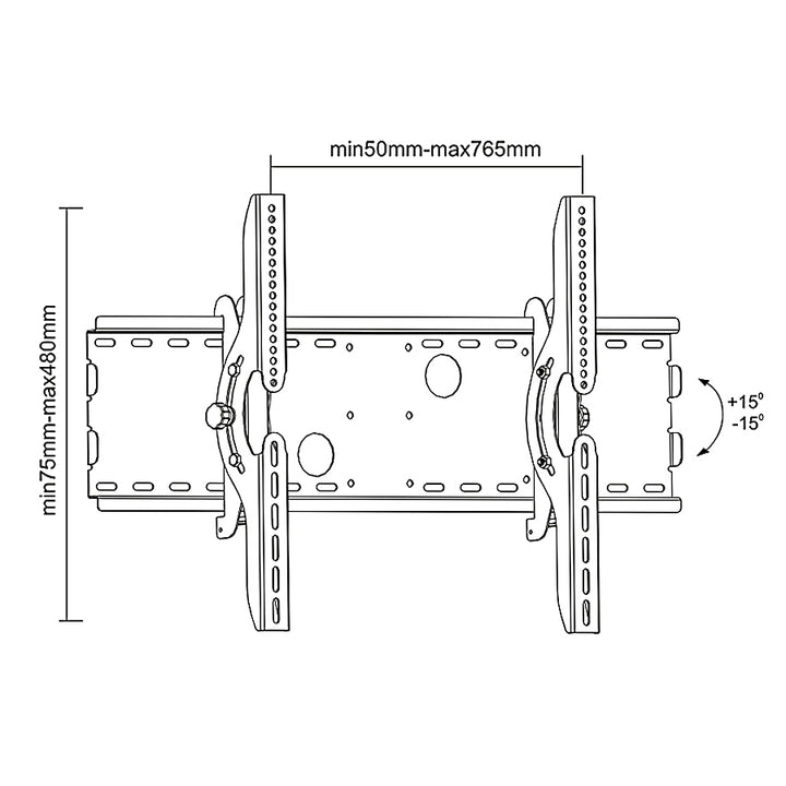 Uchwyt do telewizora Maclean, 37-100", 75kg, czarny, MC-521 B