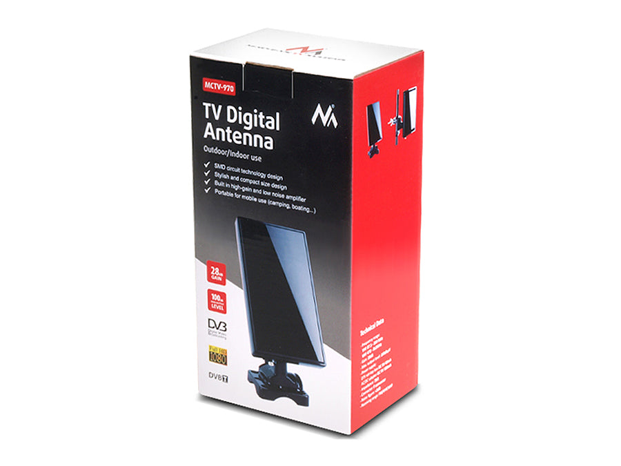 Antena TV DVB-T/T2 HEVC wewnętrzna-zewnętrzna Maclean MCTV-970 Black