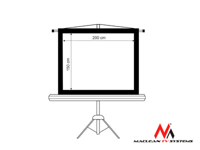 Ekran projekcyjny Maclean MC-595 na stojaku 100" 4:3 200x150