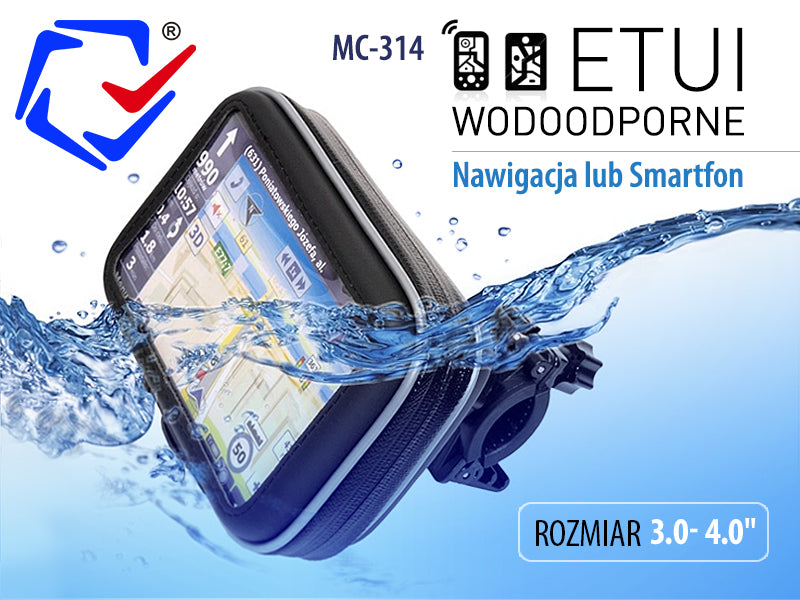 do nawigacji, telefonu od 3.0" do 4.0" - z uchwytem do motocykla, skutera oraz roweru