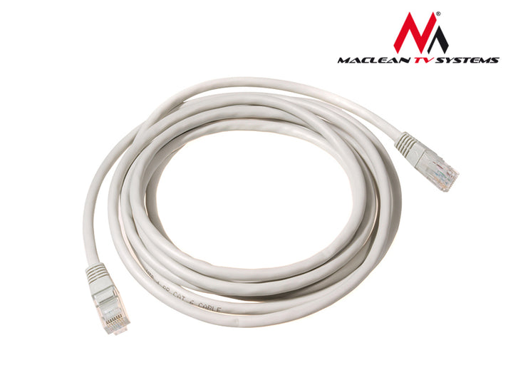 Przewód kabel patchcord UTP Maclean, wtyk-wtyk, Cat5e, 0.5m, szary, MCTV-646