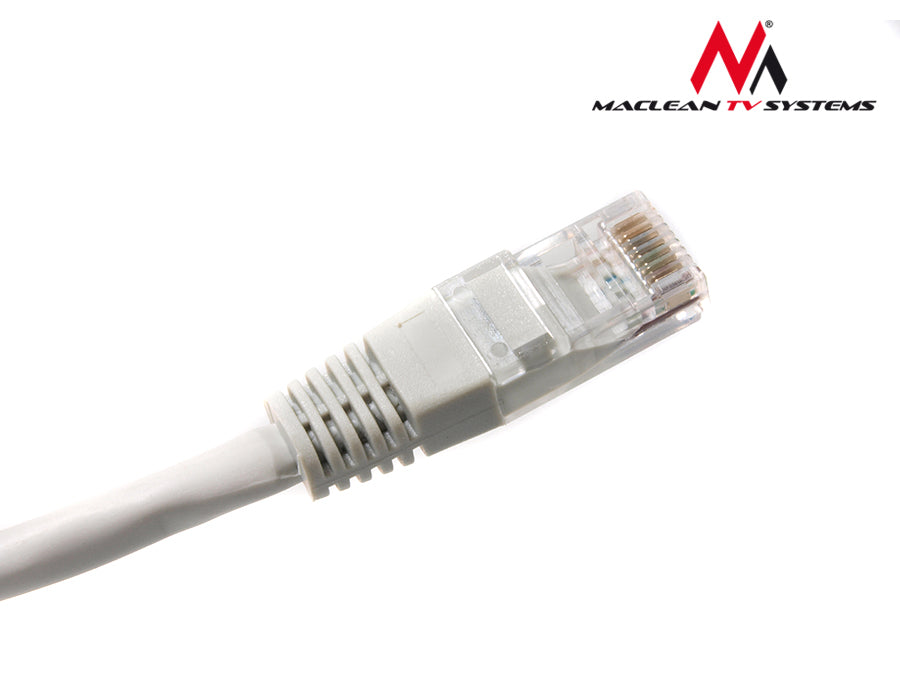 Przewód kabel patchcord UTP Maclean, wtyk-wtyk, Cat5e, 0.5m, szary, MCTV-646