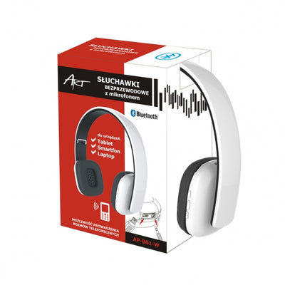 Słuchawki nagłowne Bluetooth AP-B01 z mikrofonem ART białe