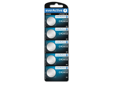 EverActive CR2032 Button Cell Battery - 5 sztuk w blistrach