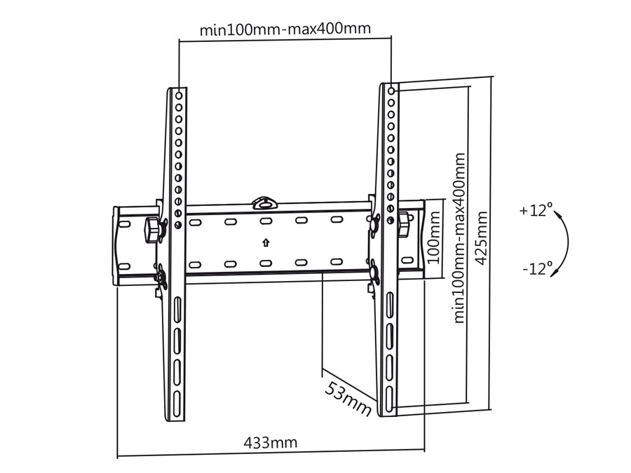 Uchwyt do telewizora Maclean, max VESA 400x400, 32-75", do 40kg, czarny, MC-665