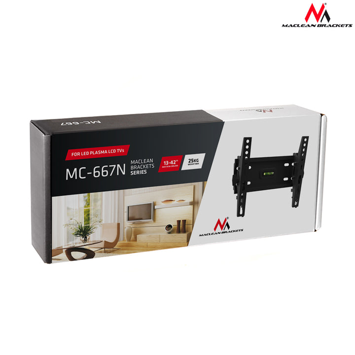 Uchwyt do telewizora Maclean, max. VESA 200x200, 13-42", do 25kg, czarny, MC-667N