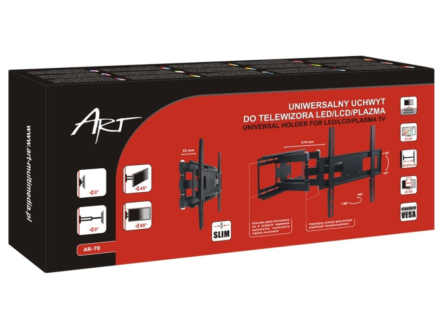 Uchwyt do telewizora LED/LCD/Plazma Art, na ramieniu, 23-55", 45kg, AR-70