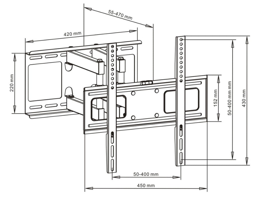Uchwyt do telewizora LED/LCD/Plazma Art, na ramieniu, 23-55", 45kg, AR-70