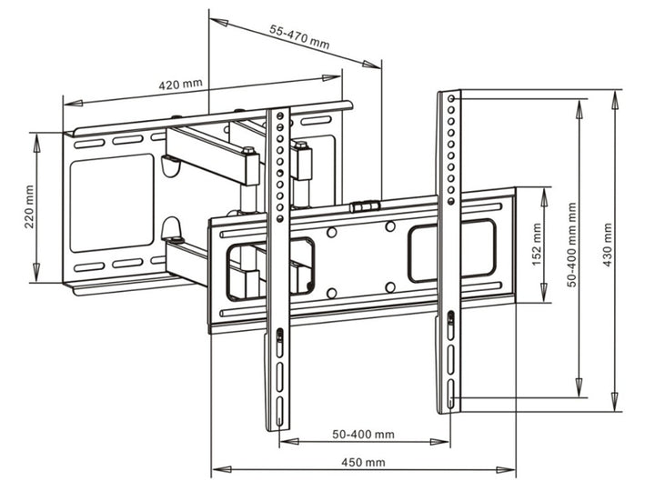 Uchwyt do telewizora LED/LCD/Plazma Art, na ramieniu, 23-55", 45kg, AR-70