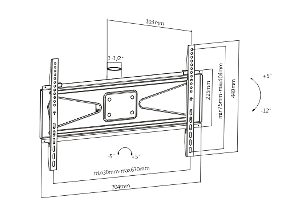 UCHWYT WIESZAK do TELEWIZORA LED LCD 23-70'' 50kg