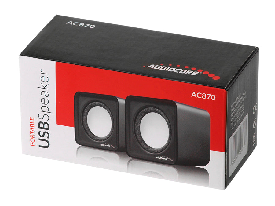 Głośniki komputerowe 6W USB Red&Black Audiocore, AC870 R