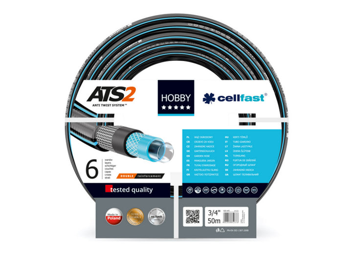 Wąż ogrodowy 6-warstwowy Cellfast Hobby ATS2 3/4" 50m