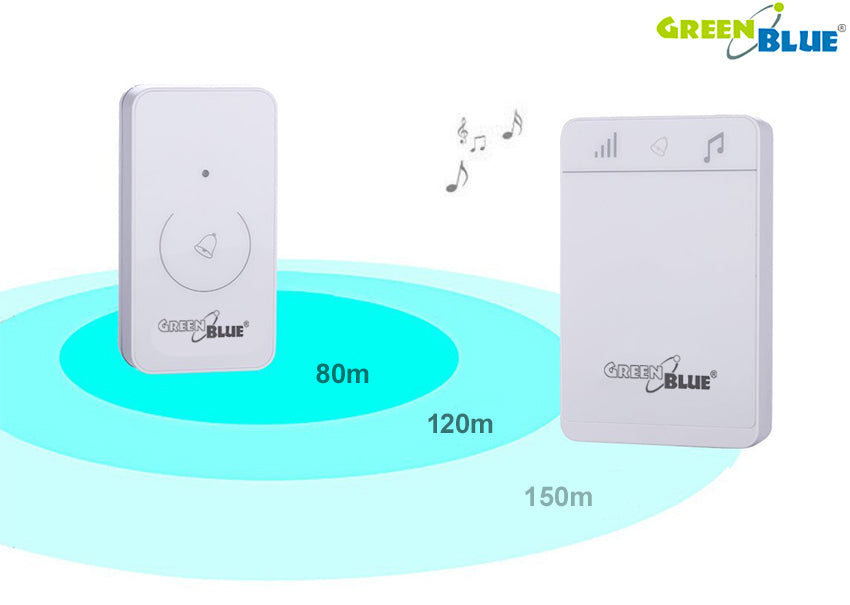 GreenBlue Dzwonek bezprzewodowy GB111 W dotykowy, zasięg 150m