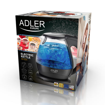 Czajnik szklany 1,5L Adler AD 1224 2200W obrotowa podstawa filtr