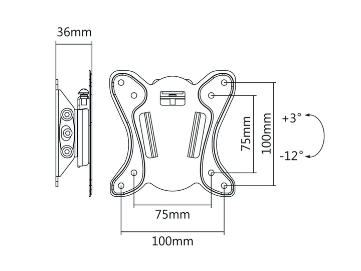 Uchwyt do telewizora Maclean, max VESA 100x100, 13-27", 25kg, MC-715