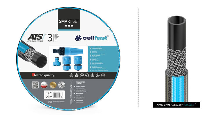 Zestaw ogrodowy 20m 1/2" Cellfast Smart Trójwarstwowy