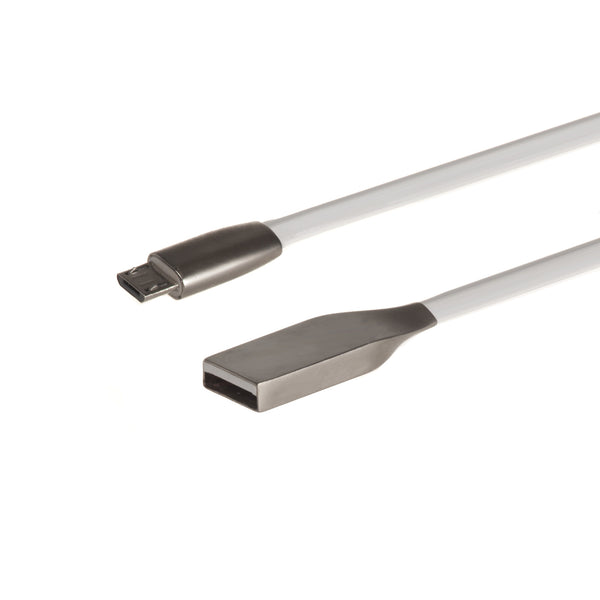 Kabel USB Maclean, AM, Micro płaski nieplączący, Biały, 1m, MCTV-833W