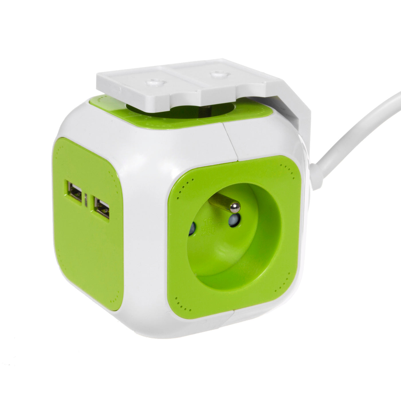 MagicCube poczwórne gniazdko prądowe GreenBlue, 2 wejścia USB, 1,4m, GB118