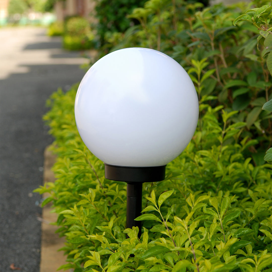 Solarna lampa GreenBlue, wolnostojąca, ogrodowa, kula 25x25x58cm, bialy LED, GB166